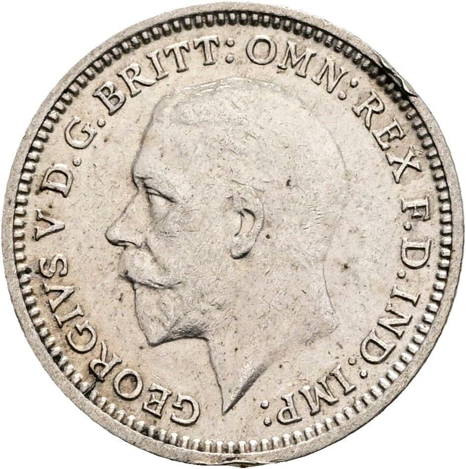 3 Pence Georg V. (1910-1936) 1934 – Vorderseite