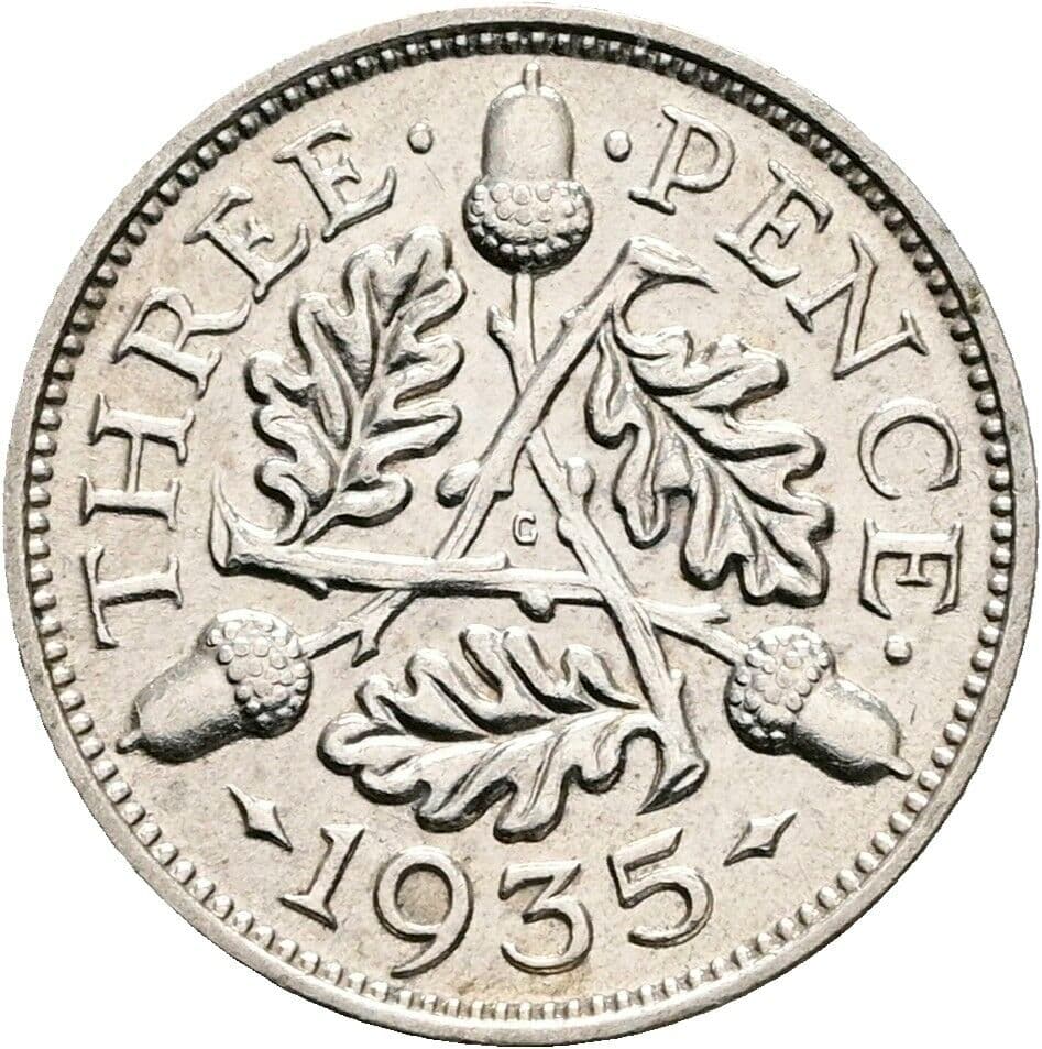 3 Pence Georg V. (1910-1936) 1935 – Rückseite