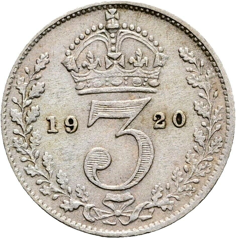 3 Pence Georg V. (1910-1936) 1920 – Rückseite