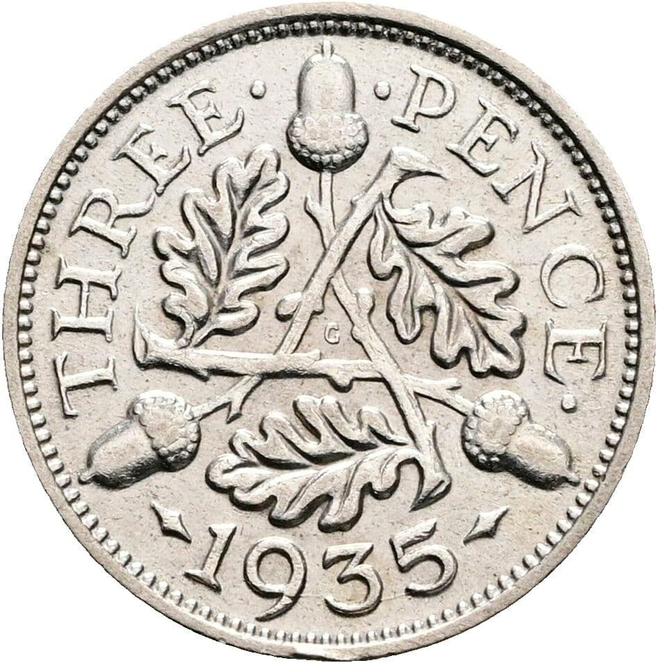 3 Pence Georg V. (1910-1936) 1935 – Rückseite