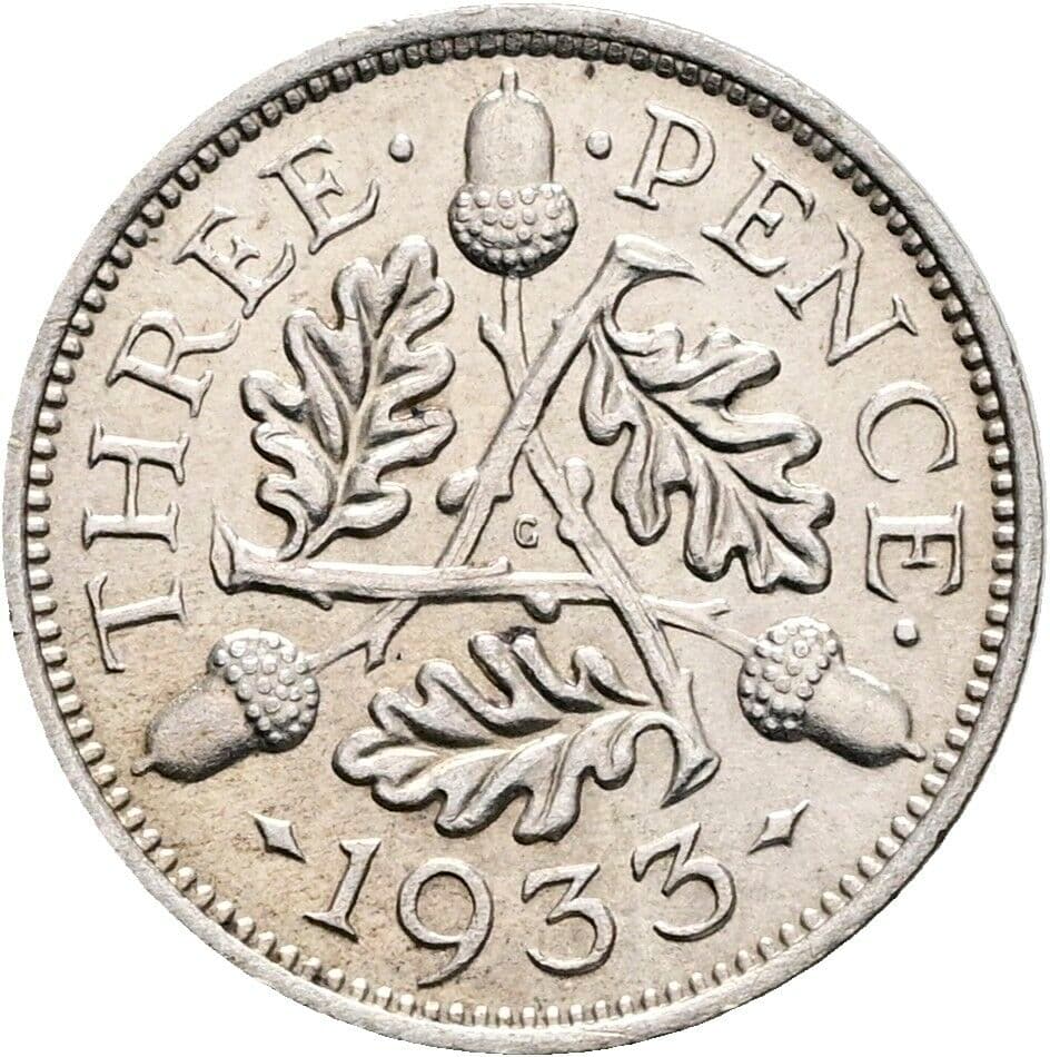 3 Pence George V. 1933 – Rückseite