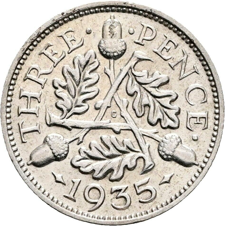 3 Pence Georg V. (1910-1936) 1935 – Rückseite