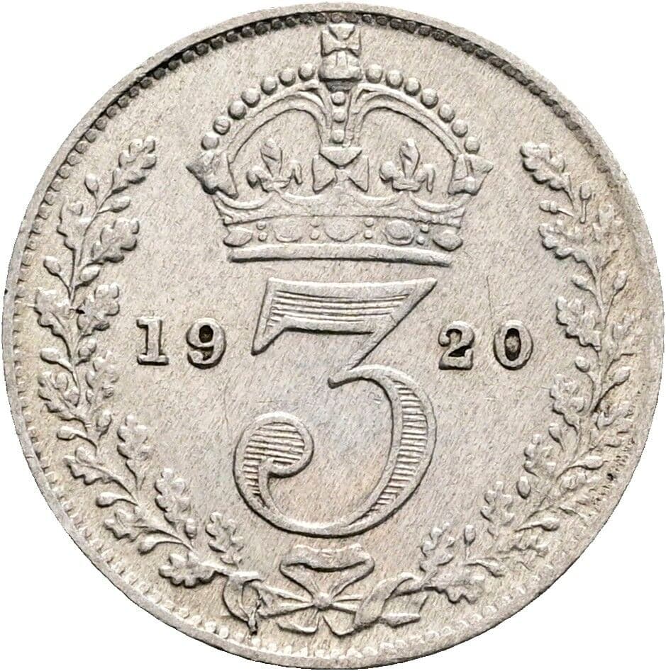 3 Pence Georg V. (1910-1936) 1920 – Rückseite