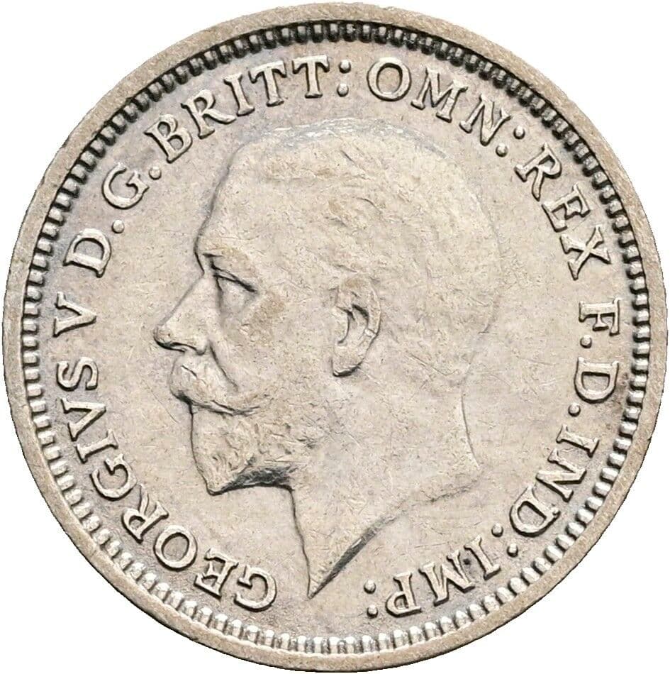 3 Pence Georg V. (1910-1936) 1934 – Vorderseite