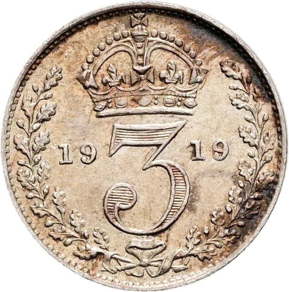 3 Pence Georg V. (1910-1936) 1919 – Rückseite