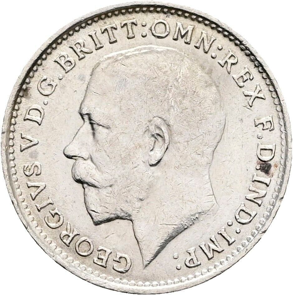 3 Pence George V. 1919 – Vorderseite