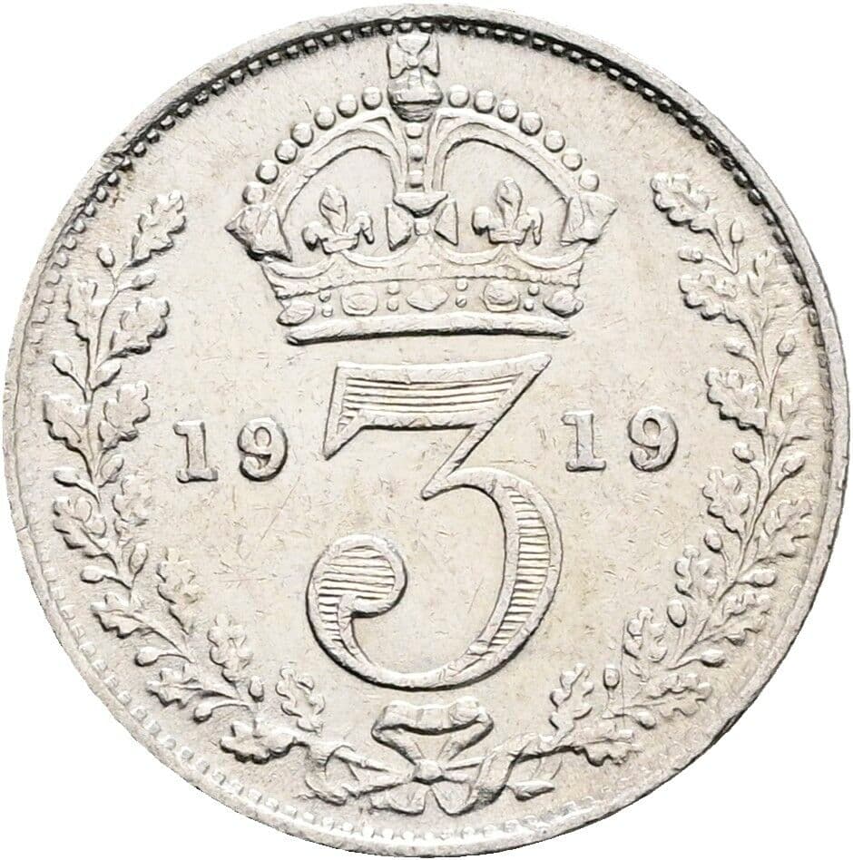 3 Pence George V. 1919 – Rückseite