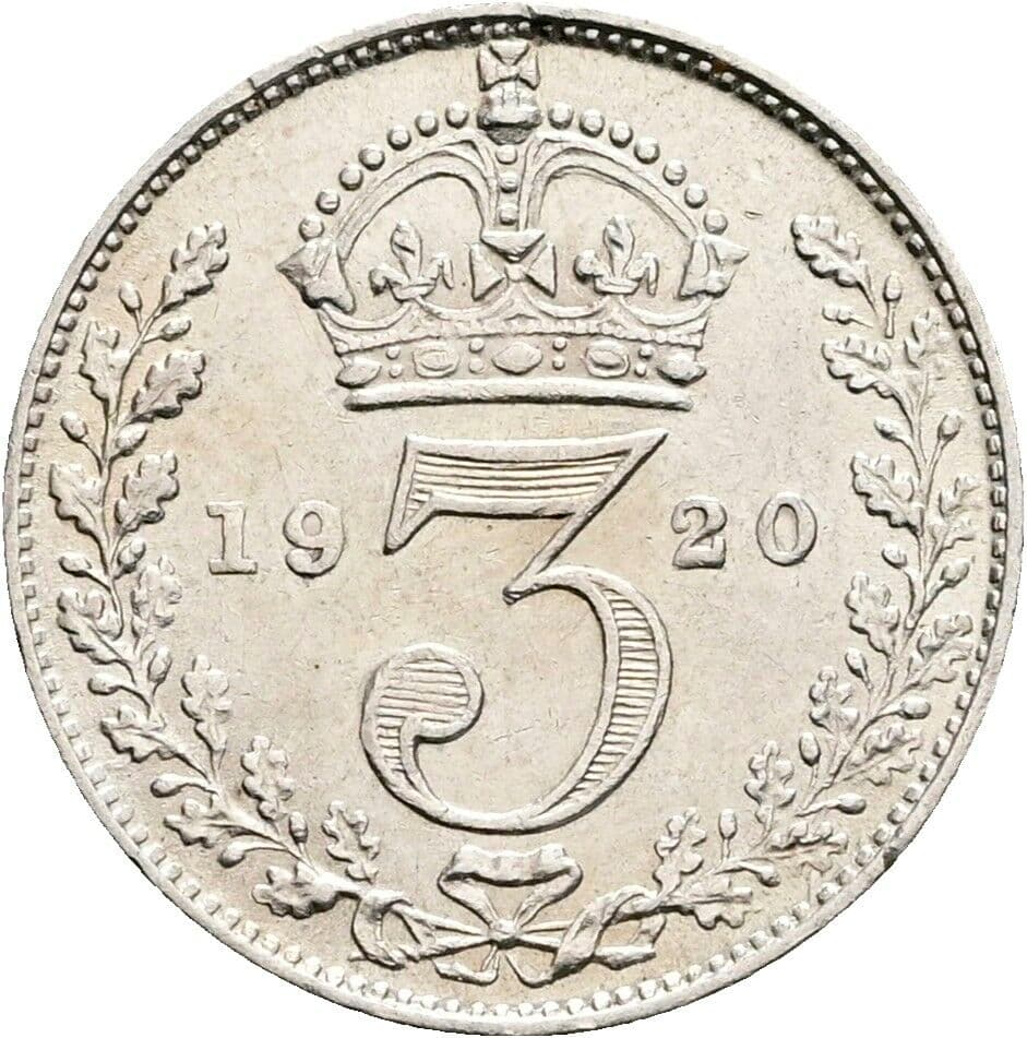 3 Pence Georg V. (1910-1936) 1920 – Rückseite