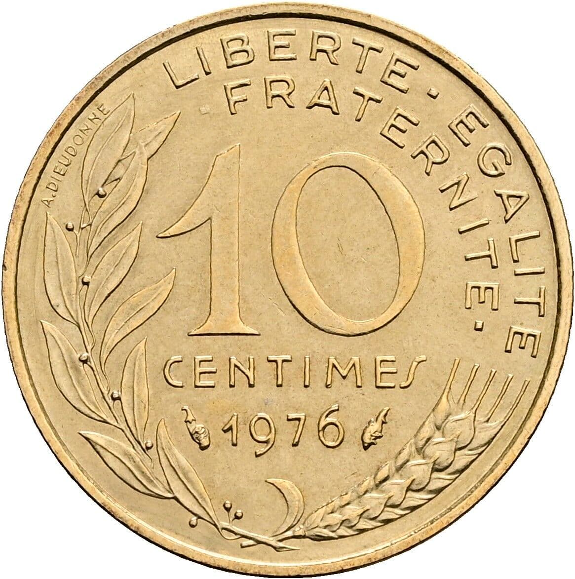10 Centimes 1976 – Vorderseite