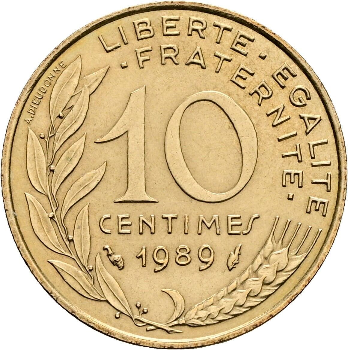 10 Centimes 1989 – Vorderseite