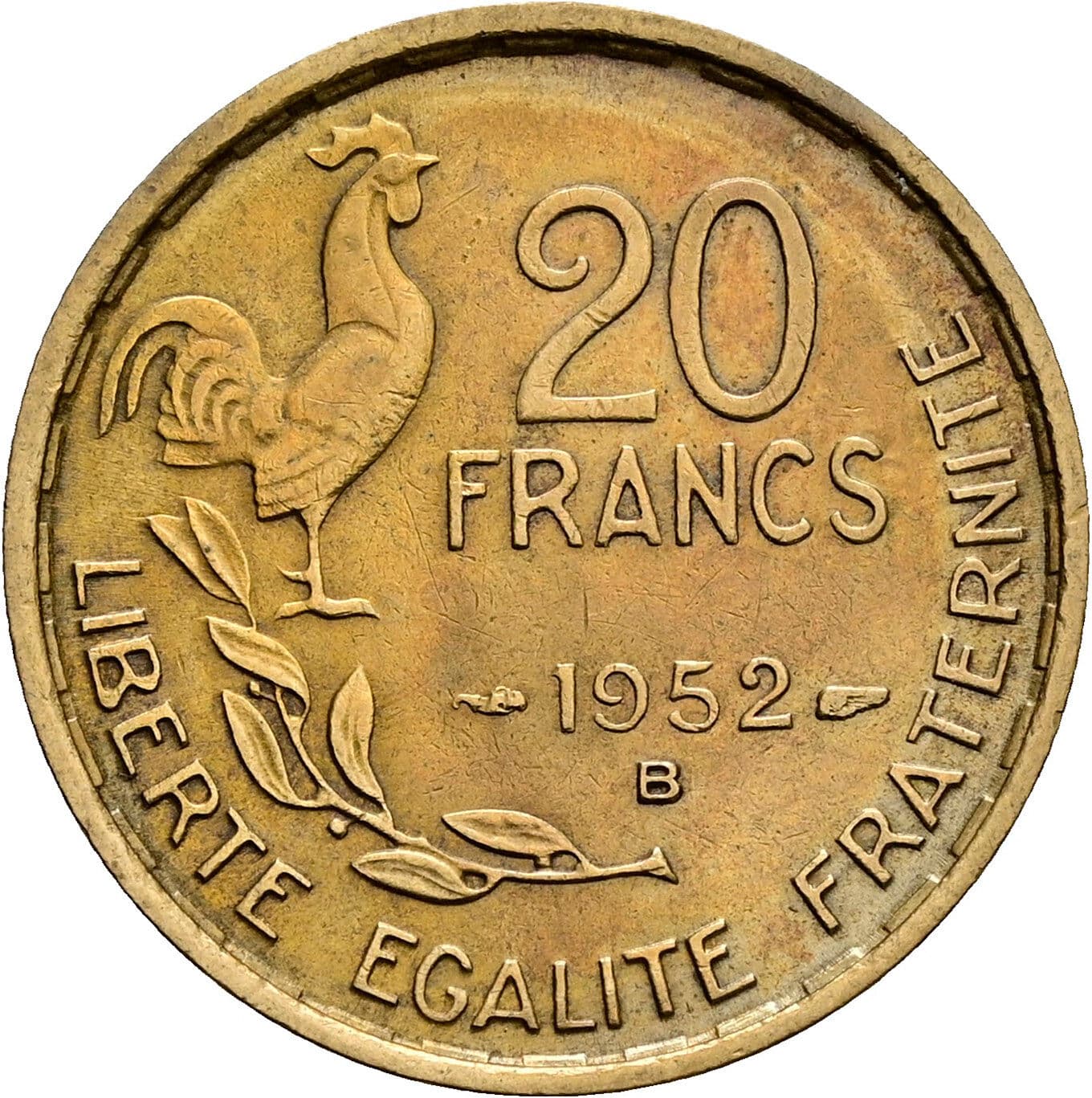 20 Francs 1952 B – Vorderseite