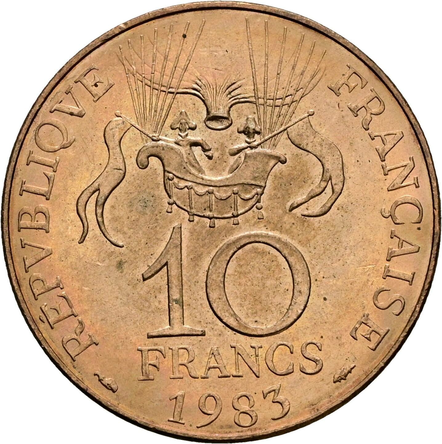 10 Francs 1983 – Rückseite