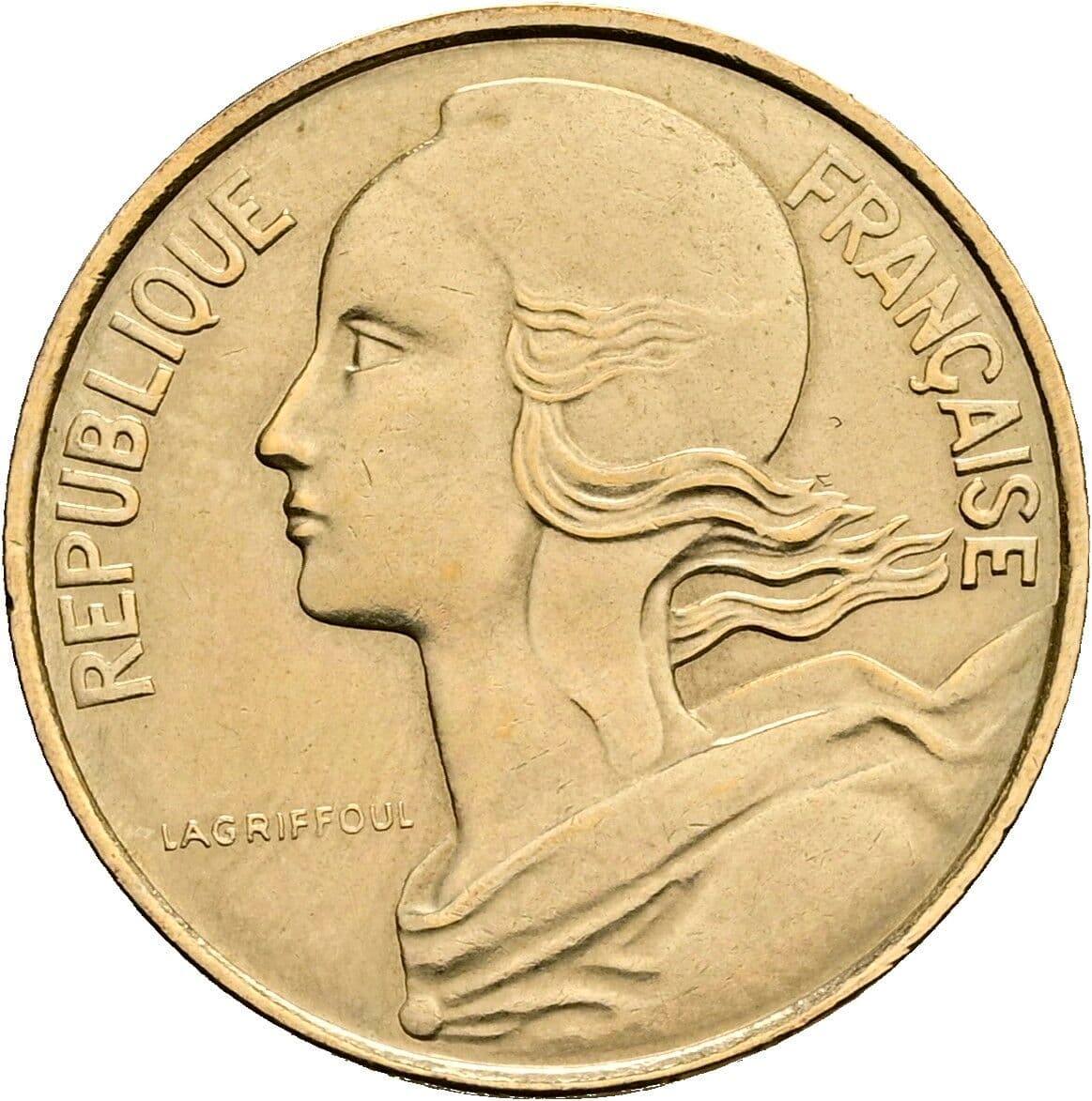 10 Centimes 1976 – Rückseite