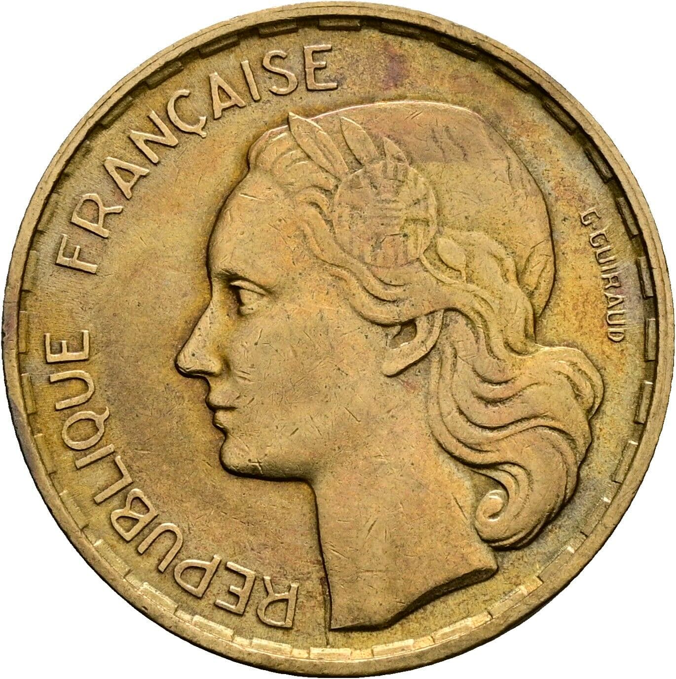 20 Francs 1952 B – Rückseite