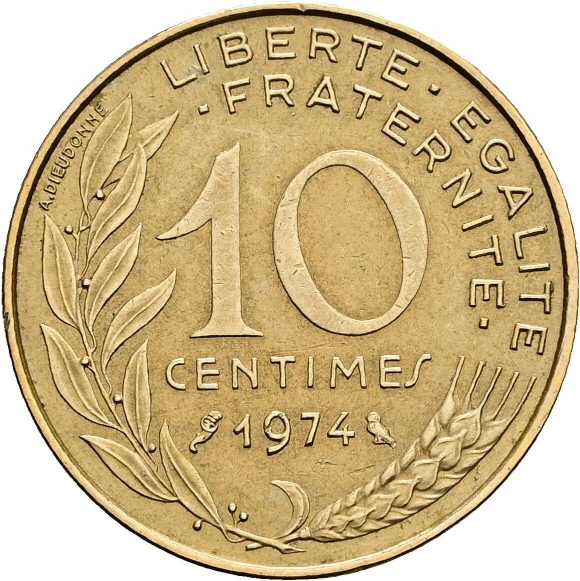 10 Centimes 1974 – Vorderseite