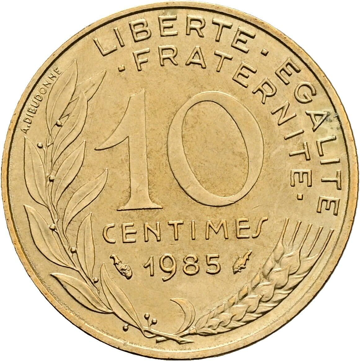 10 Centimes 1985 – Vorderseite