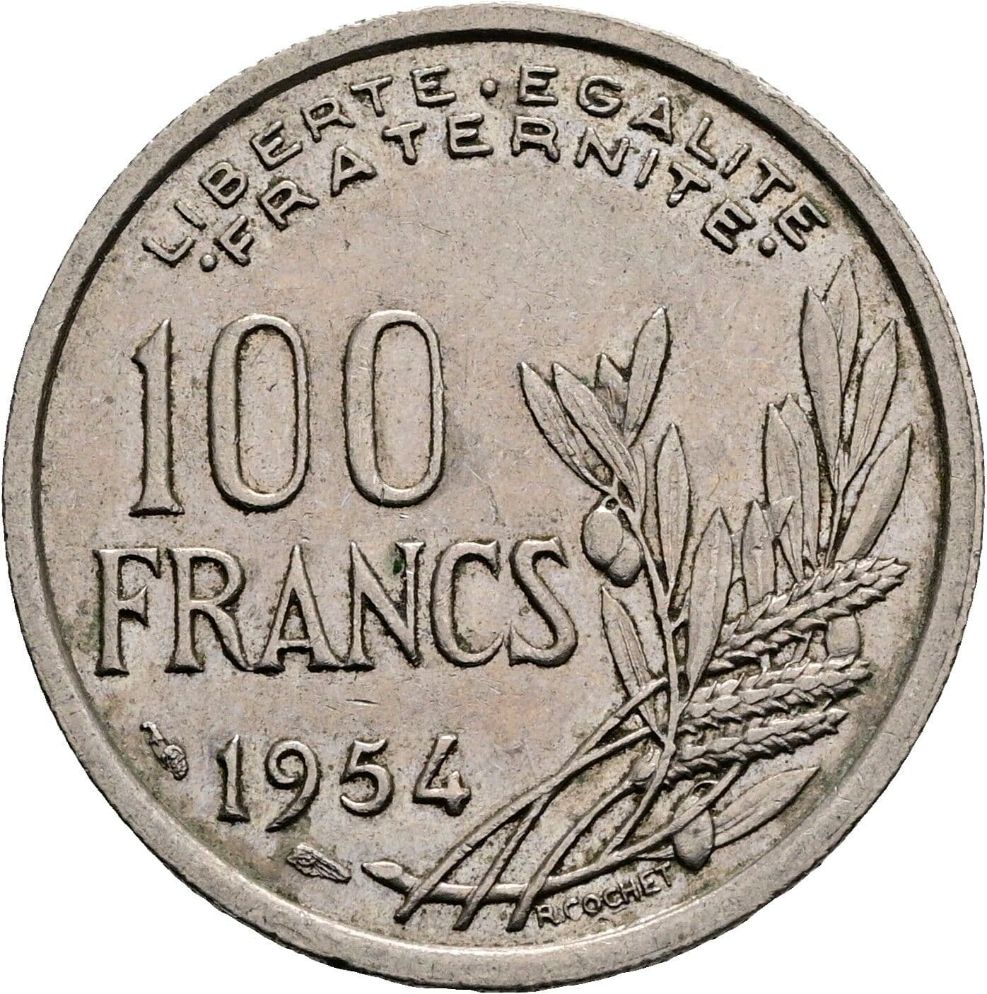 100 Francs 1954 – Vorderseite
