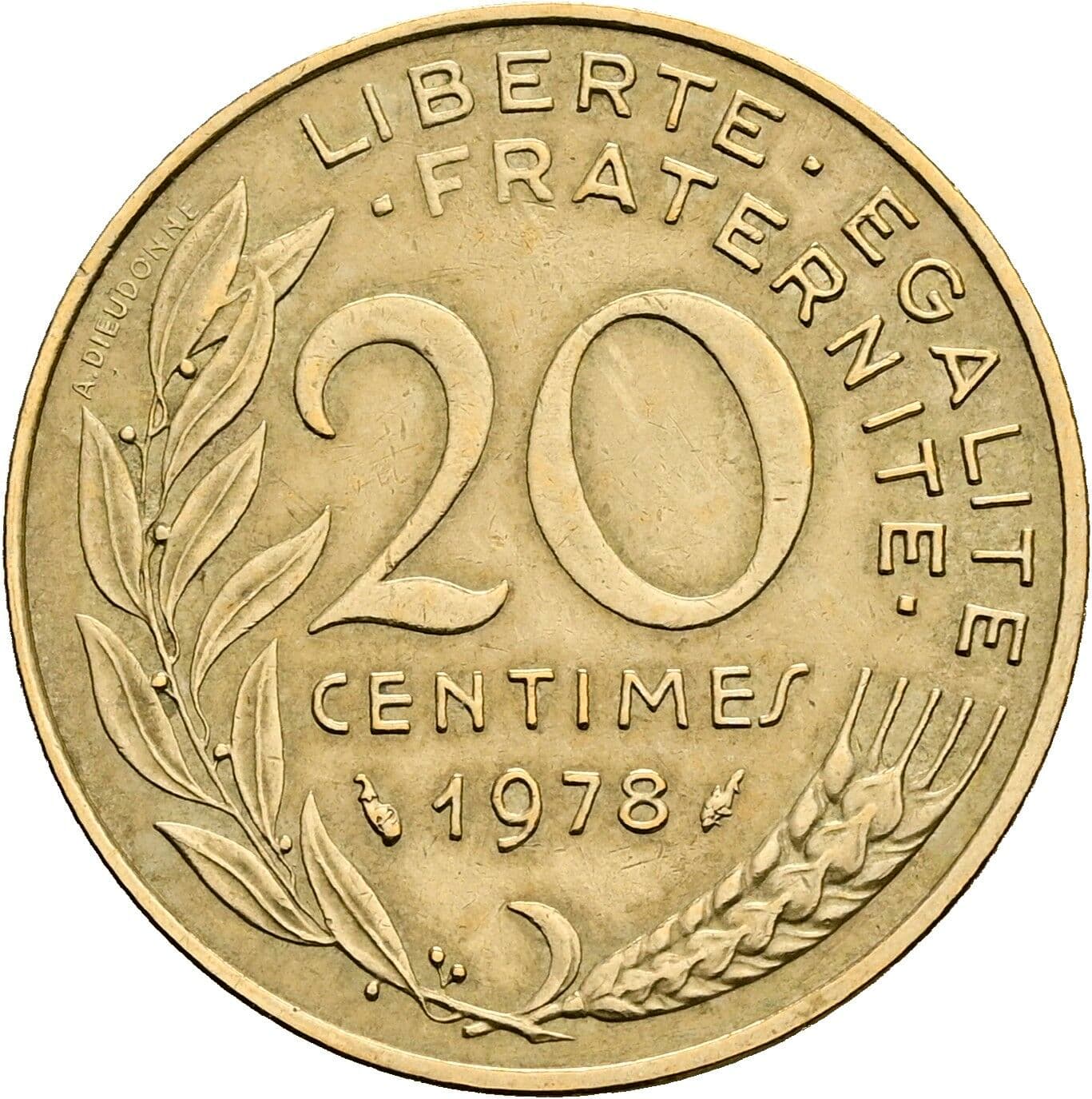 20 Centimes 1978 – Vorderseite
