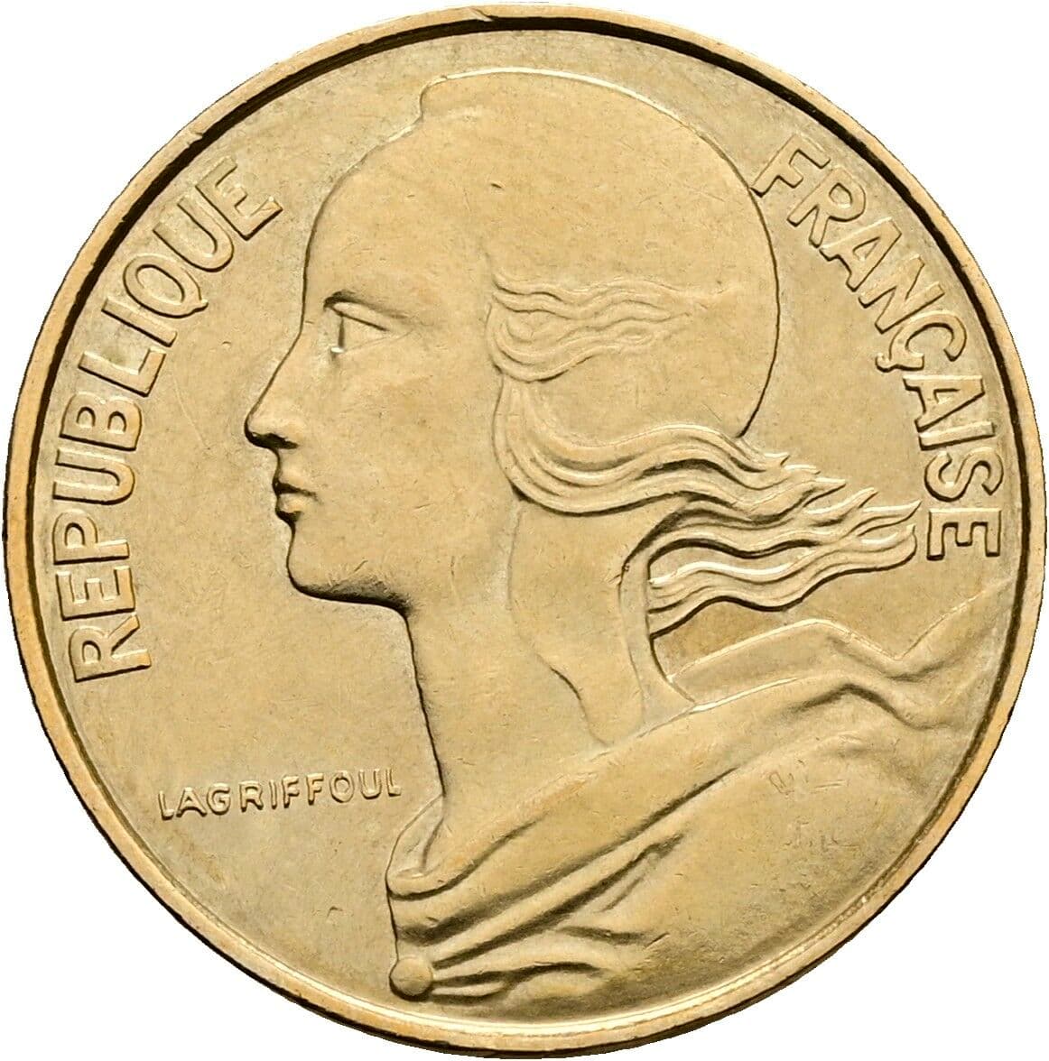 10 Centimes 1986 – Rückseite