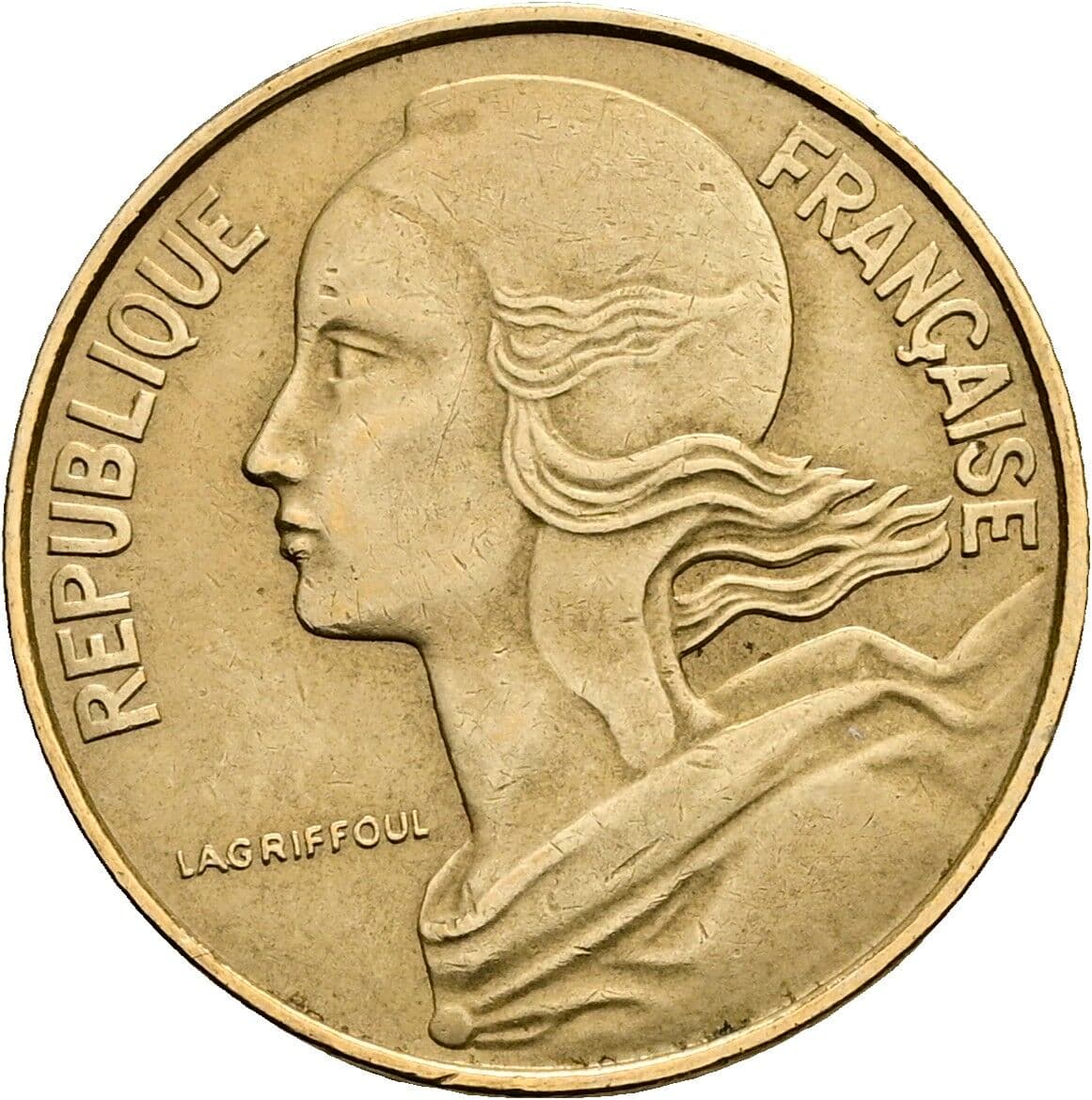 10 Centimes 1974 – Rückseite