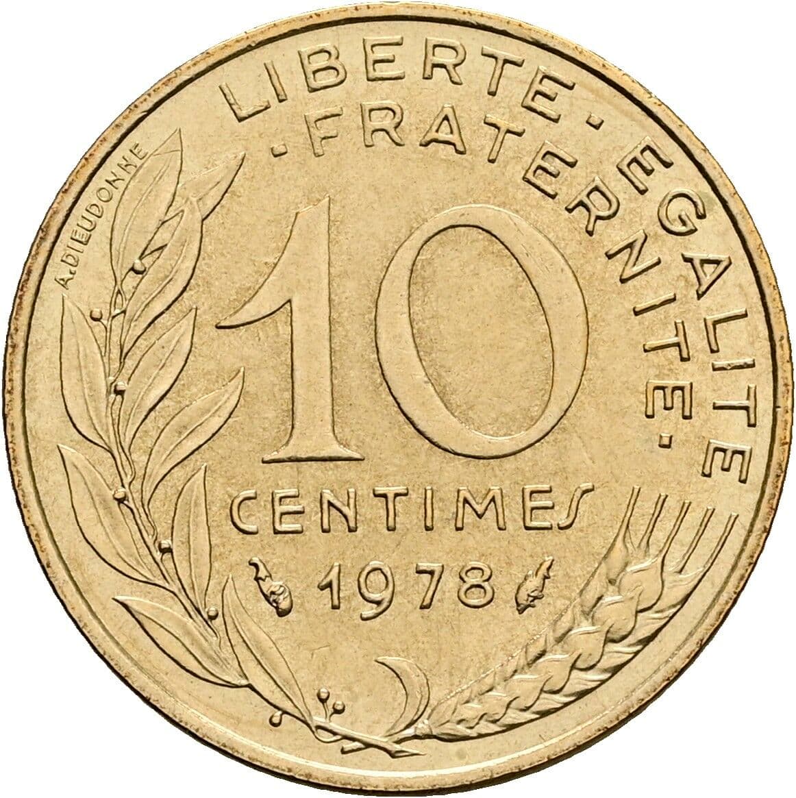 10 Centimes 1978 – Rückseite
