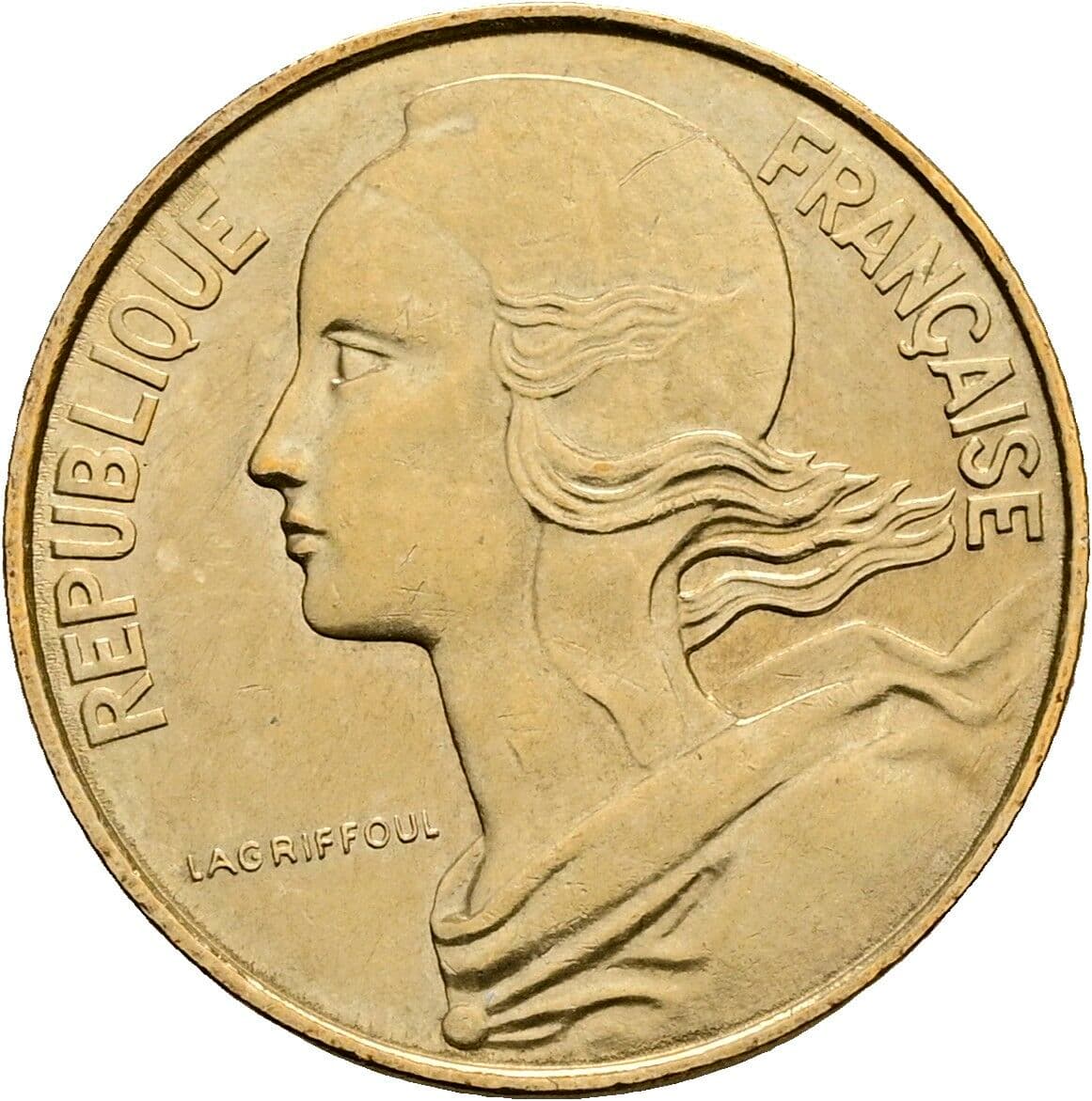 10 Centimes 1985 – Rückseite