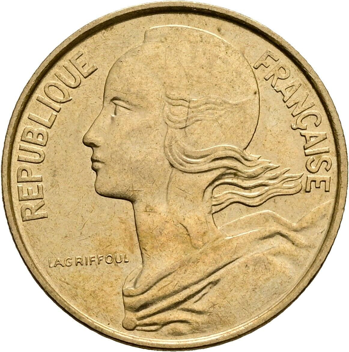 10 Centimes 1973 – Rückseite