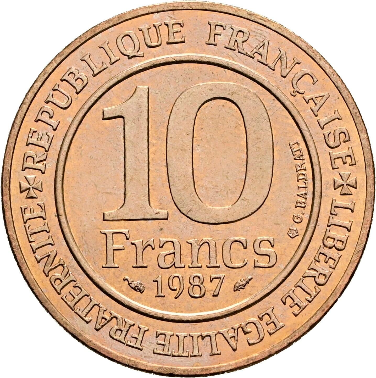 10 Francs 1987 – Vorderseite