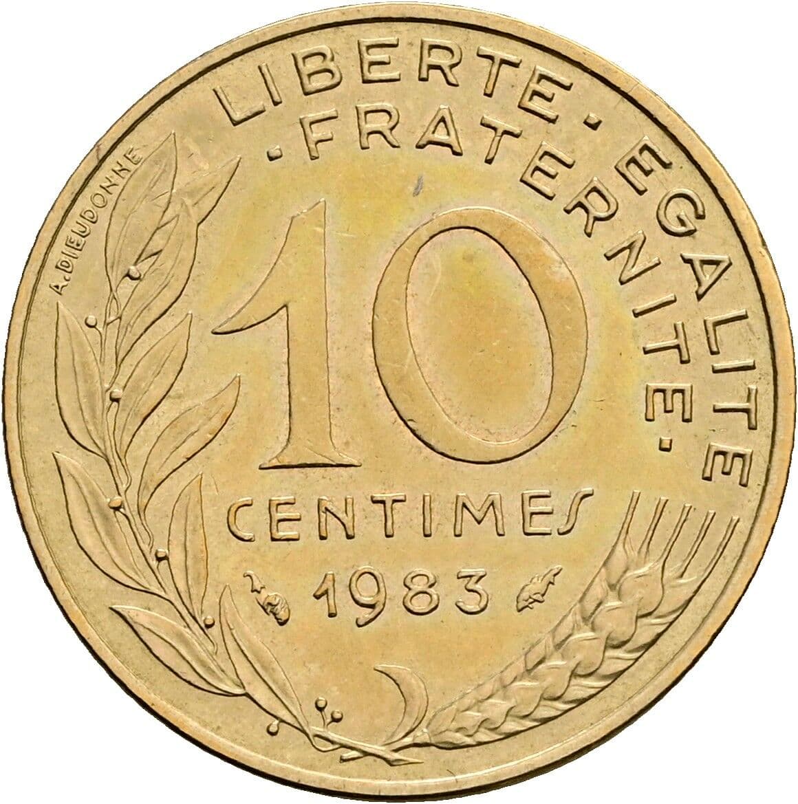 10 Centimes 1983 – Vorderseite