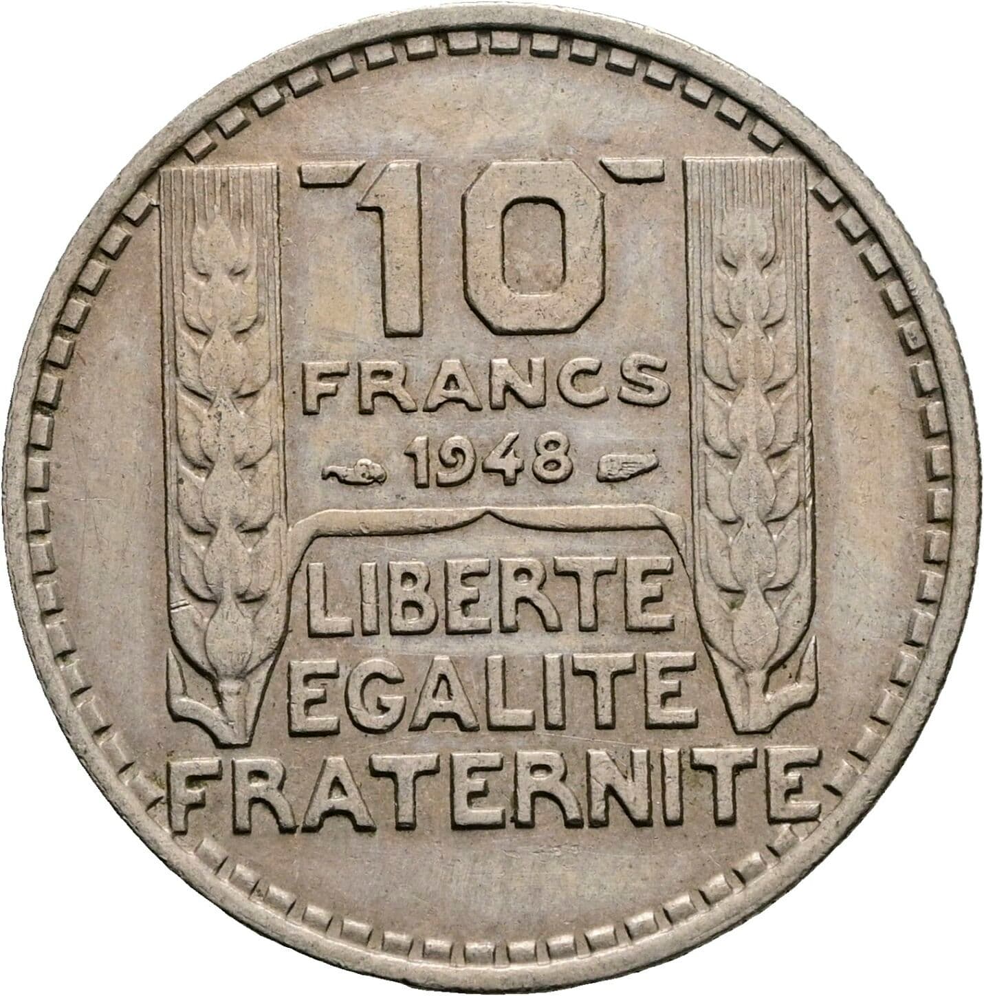 10 Francs 1948 – Rückseite