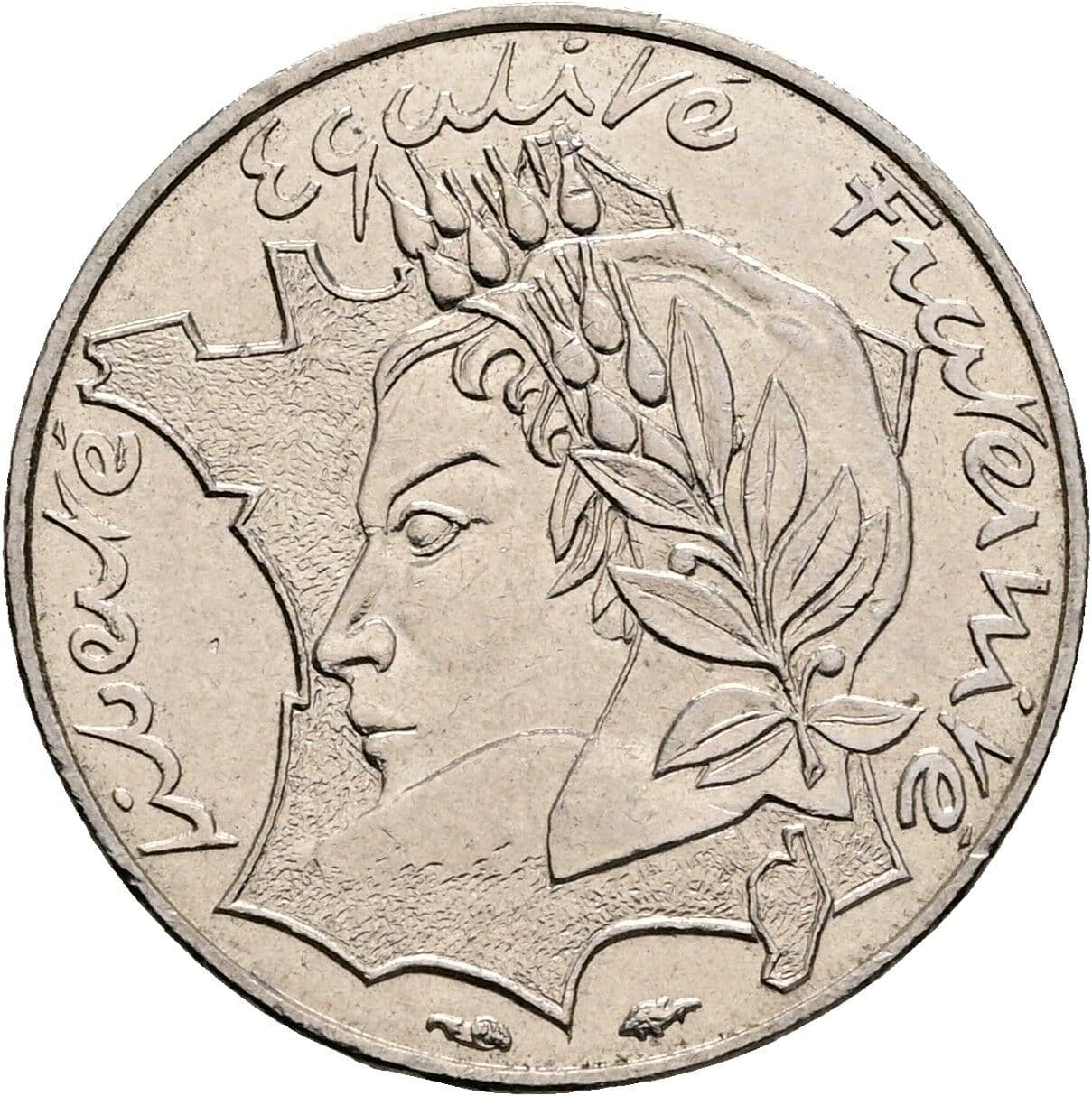 10 Francs 1986 – Rückseite