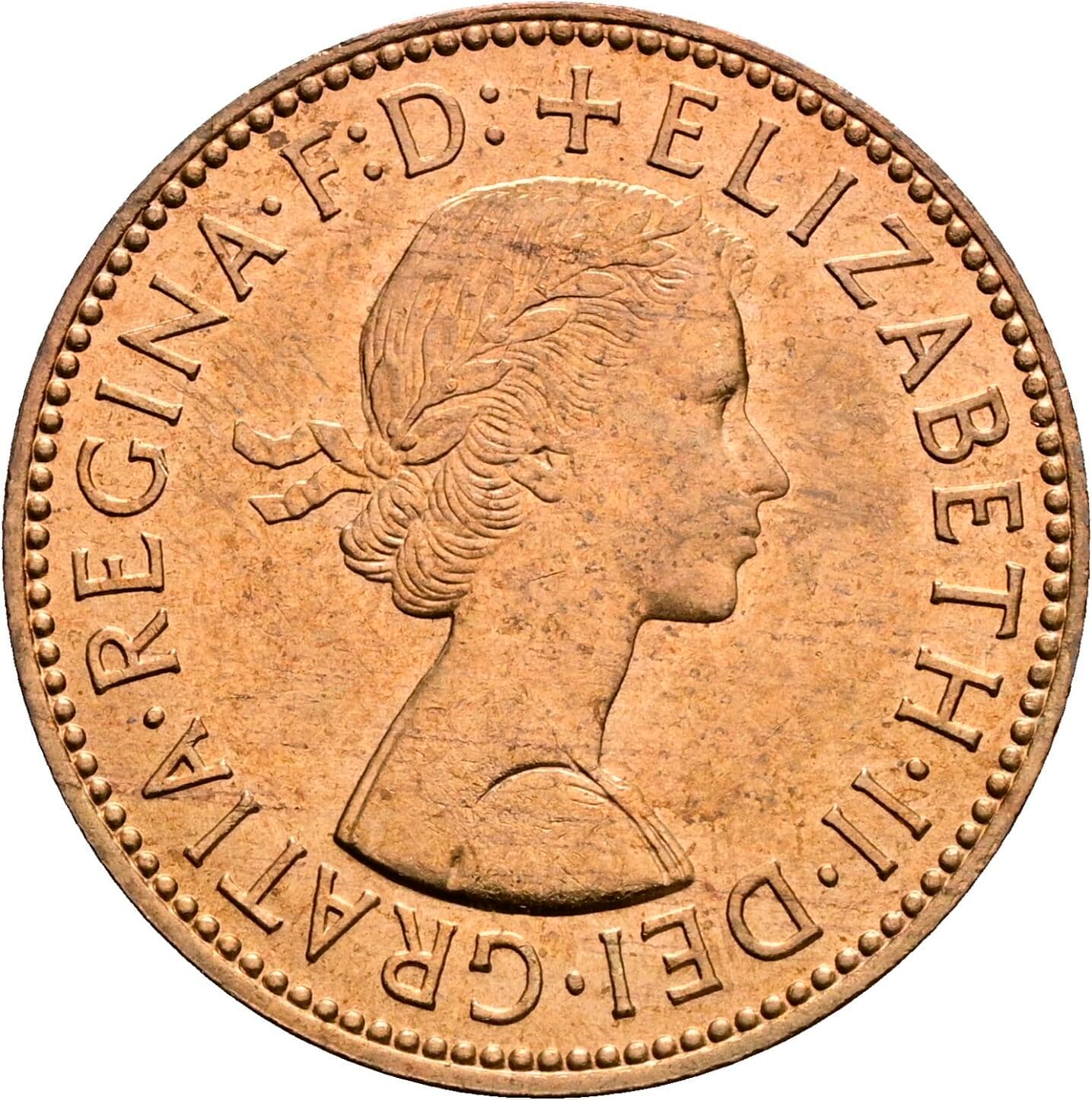 Half Penny Elisabeth II. 1952-2022 1959 – Vorderseite