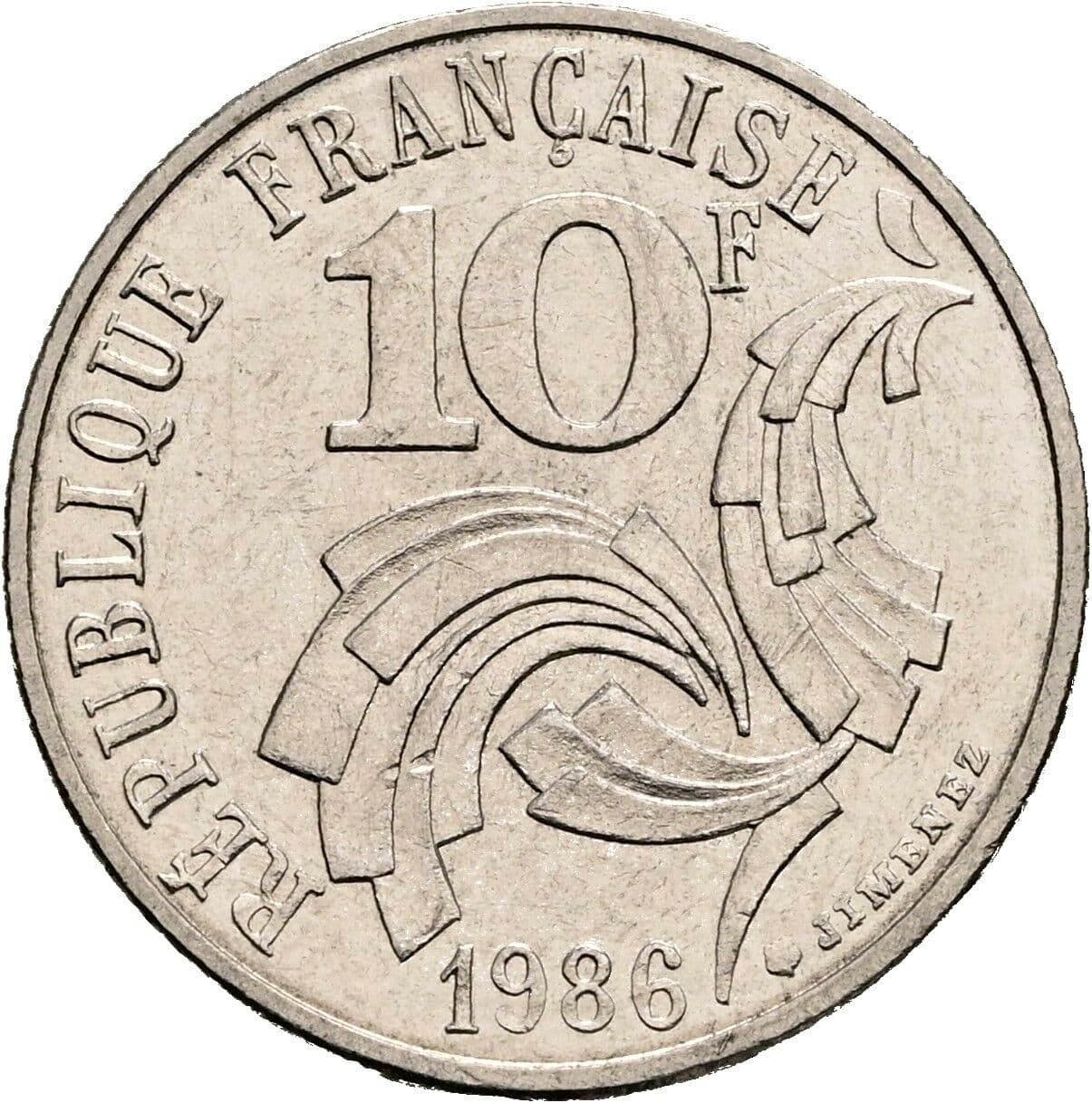 10 Francs 1986 – Vorderseite