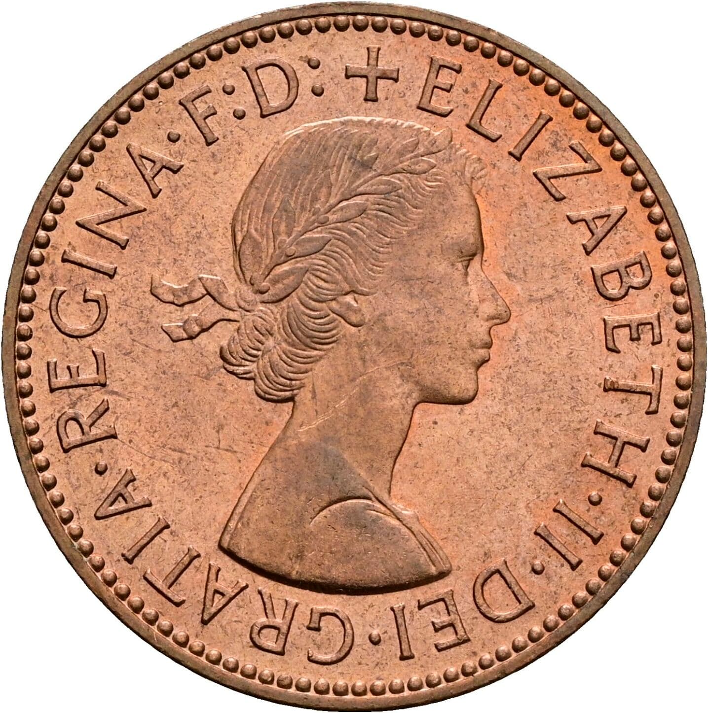 Half Penny Elisabeth II. 1952-2022 1959 – Vorderseite