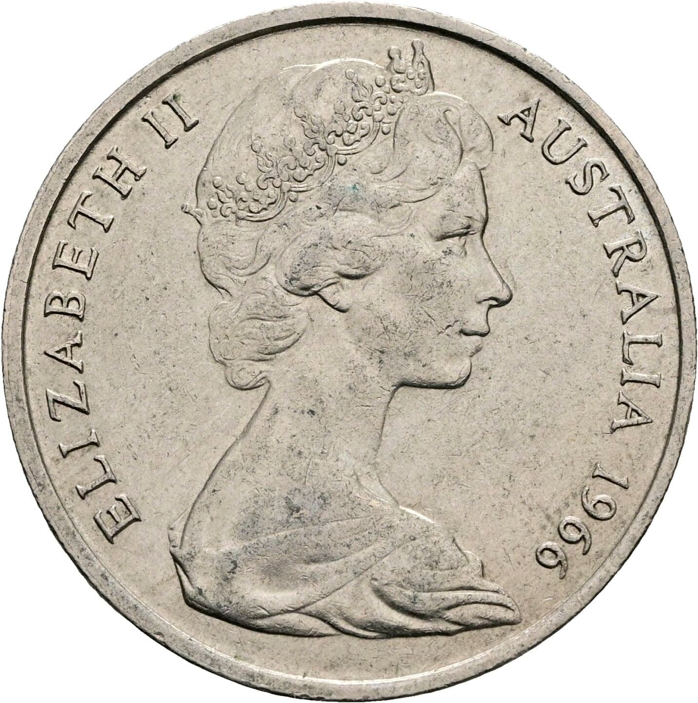 20 Cents Elisabeth II. 1952-2022 1966 – Vorderseite