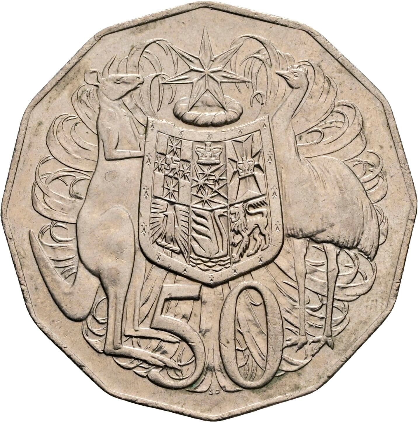 50 Cents Elisabeth II. 1952-2022 1976 – Rückseite