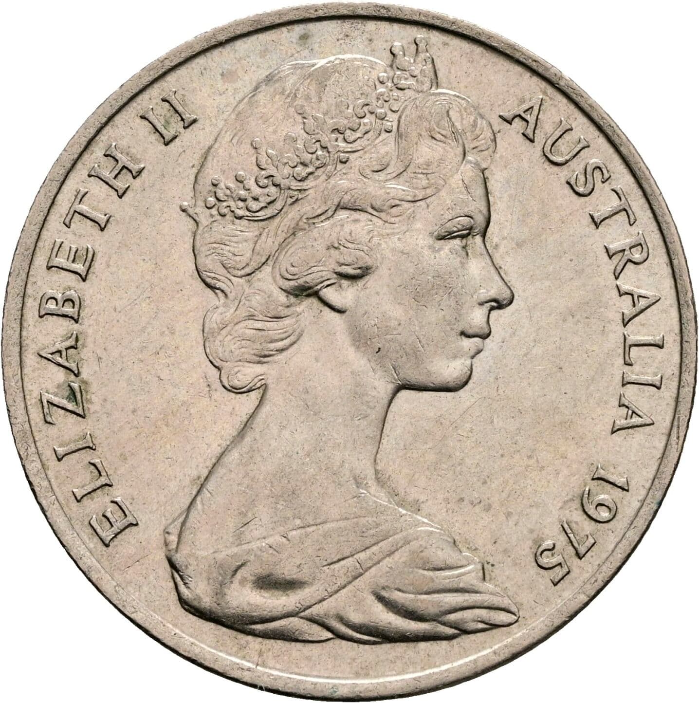 20 Cents Elisabeth II. 1952-2022 1975 – Rückseite