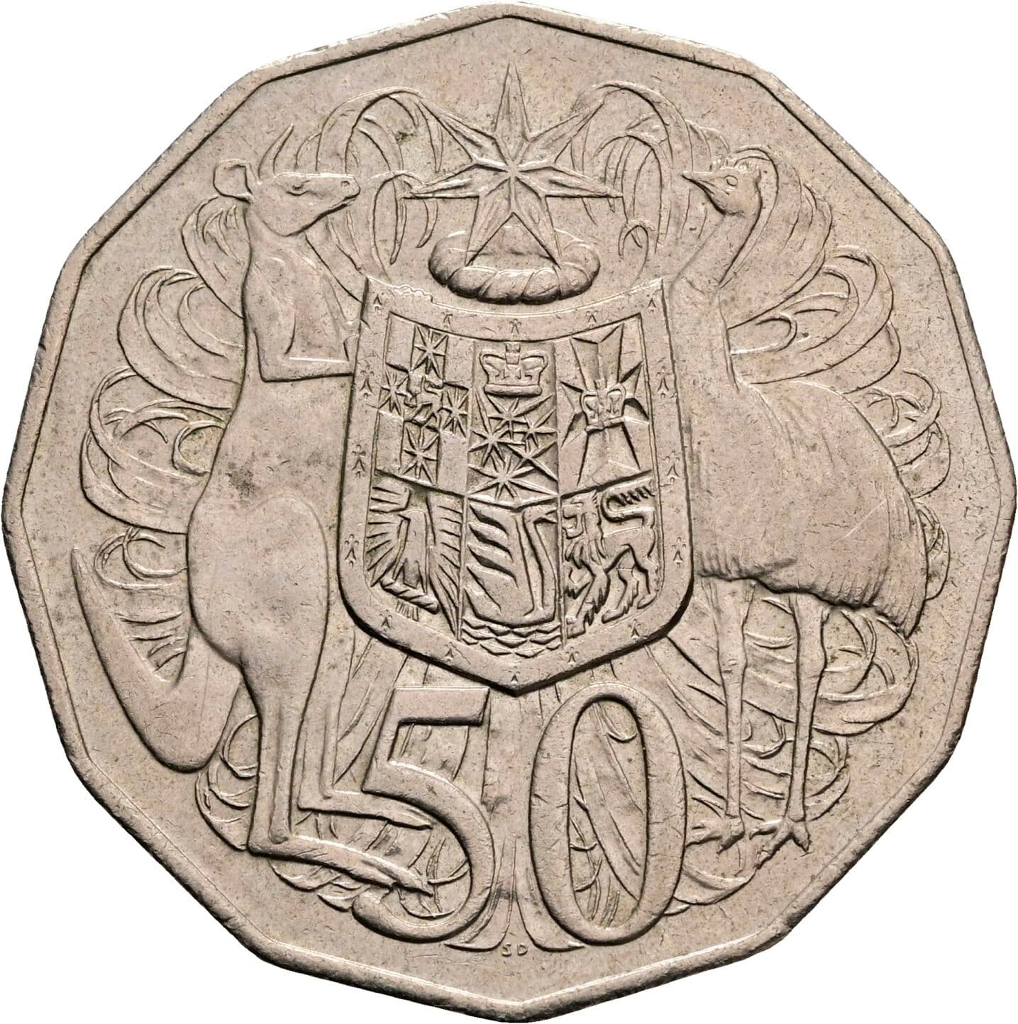 50 Cents Elisabeth II. 1952-2022 1980 – Rückseite