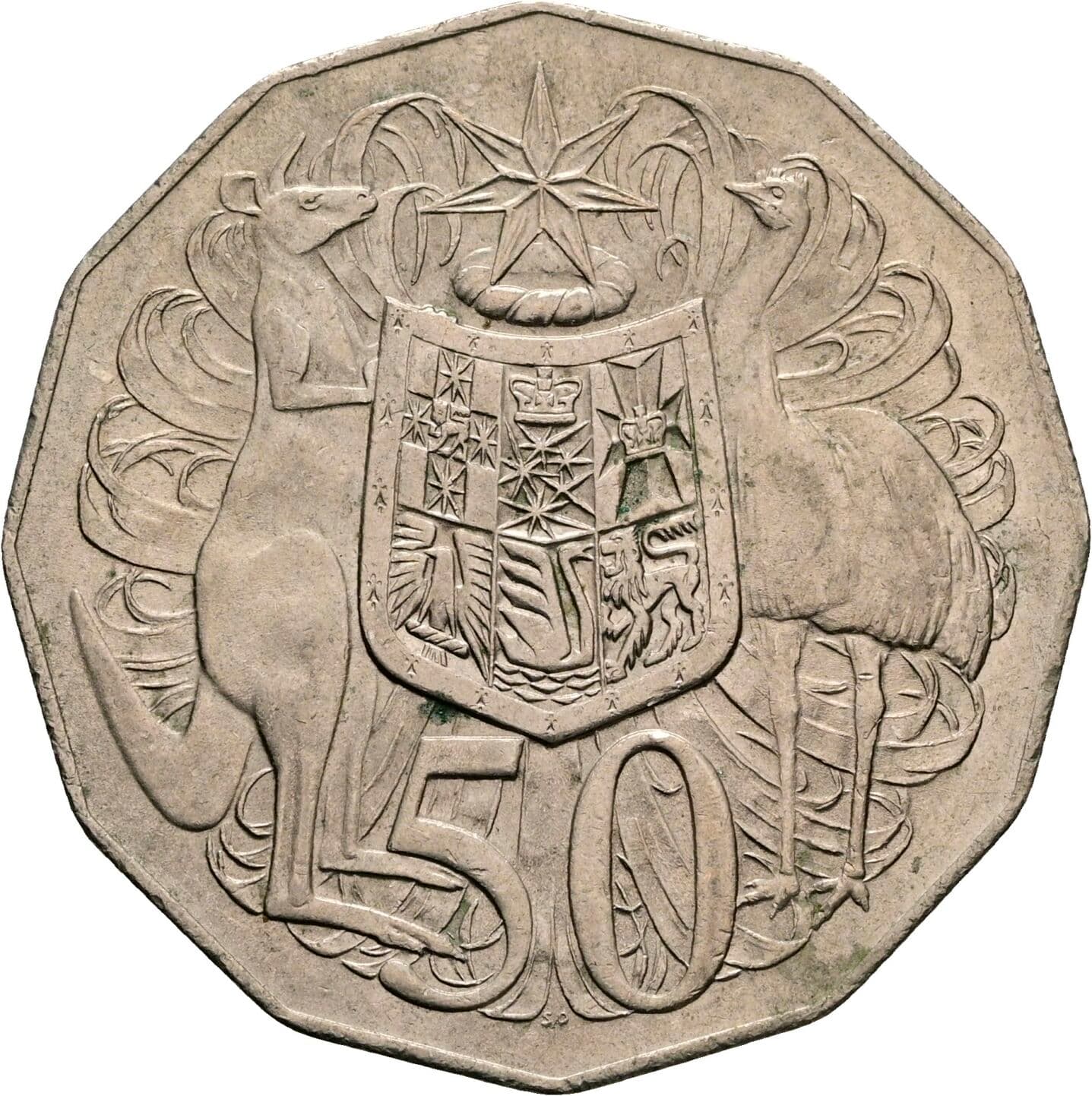 50 Cents Elisabeth II. 1952-2022 1971 – Rückseite