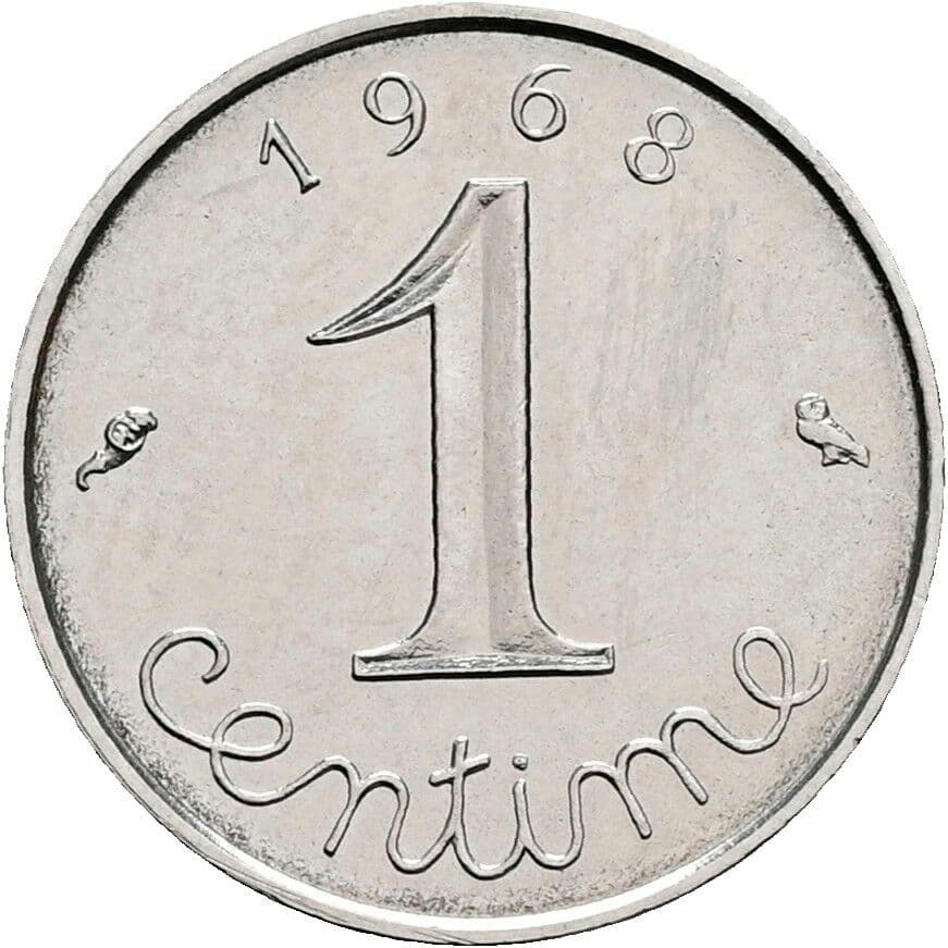 1 Centime 1968 – Vorderseite