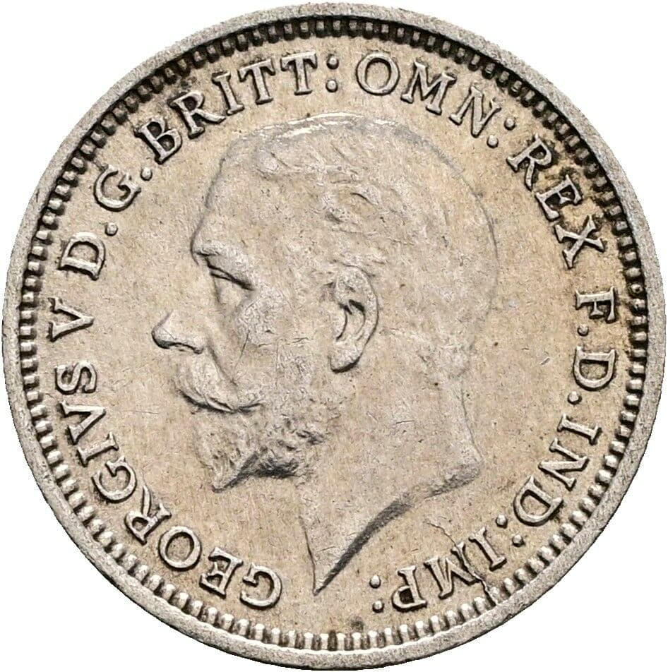 3 Pence Georg V. (1910-1936) 1935 – Vorderseite