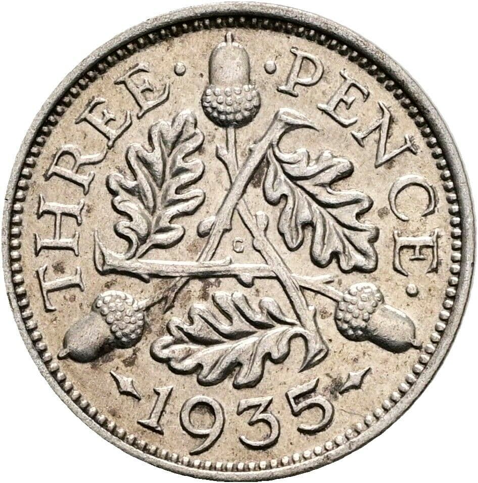 3 Pence Georg V. (1910-1936) 1935 – Rückseite