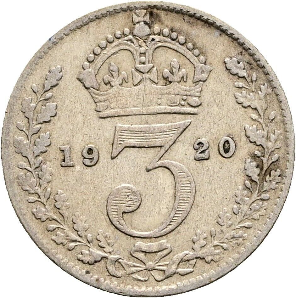 3 Pence George V. 1920 – Rückseite