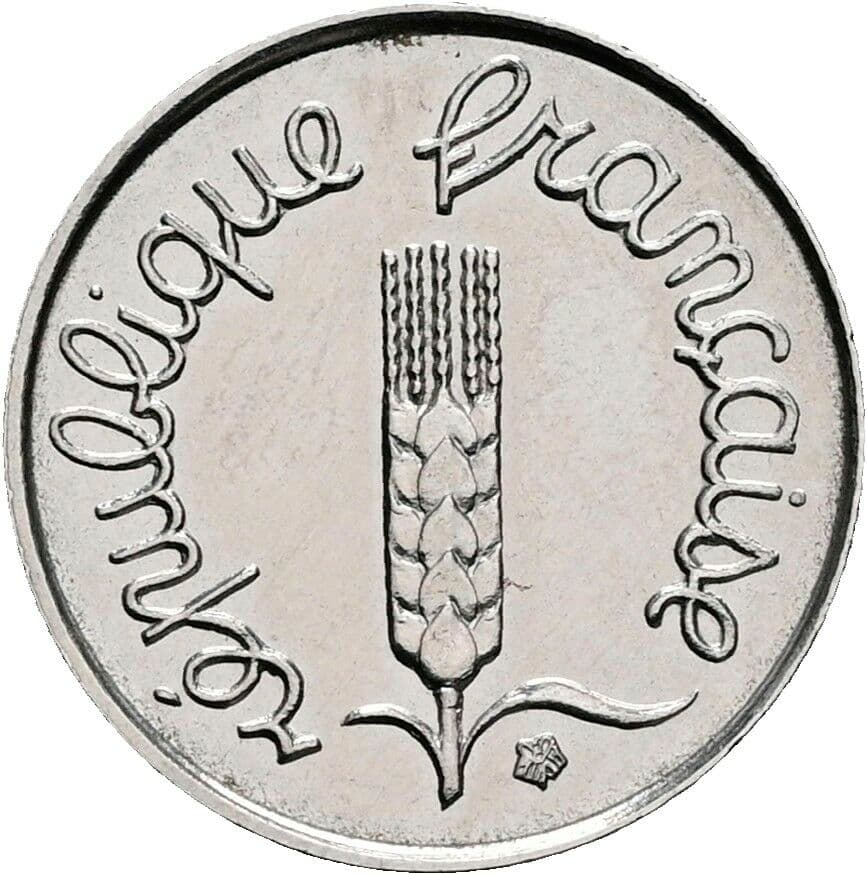 1 Centime 1968 – Rückseite