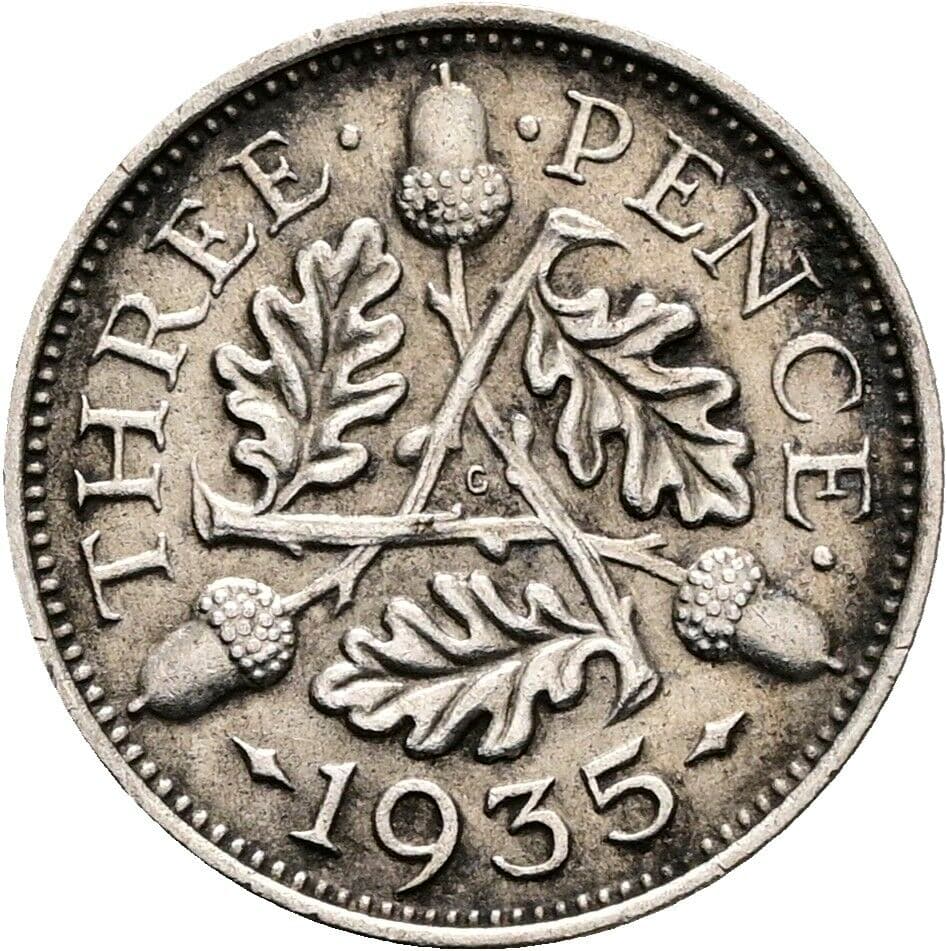 3 Pence George V. 1935 – Rückseite