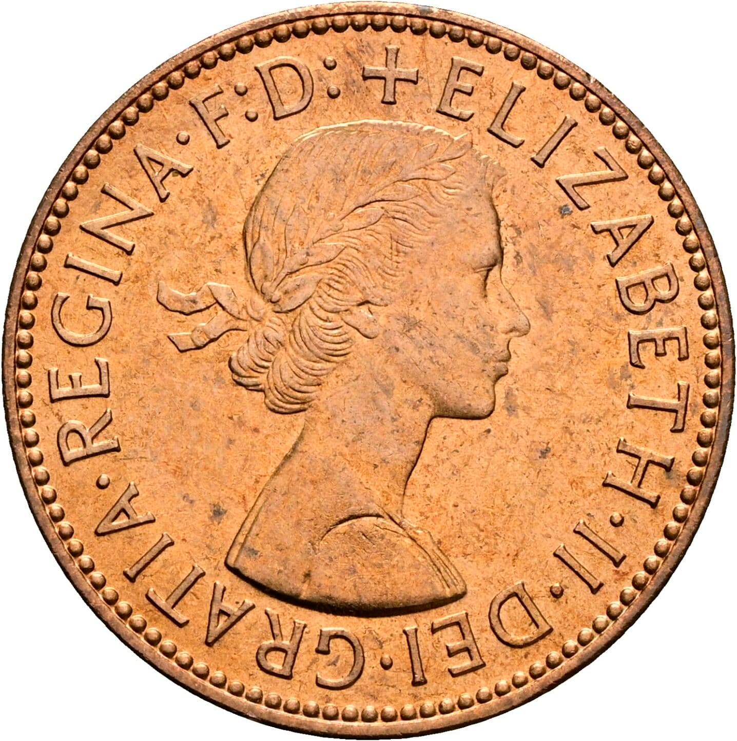 Half Penny Elisabeth II. 1952-2022 1959 – Vorderseite