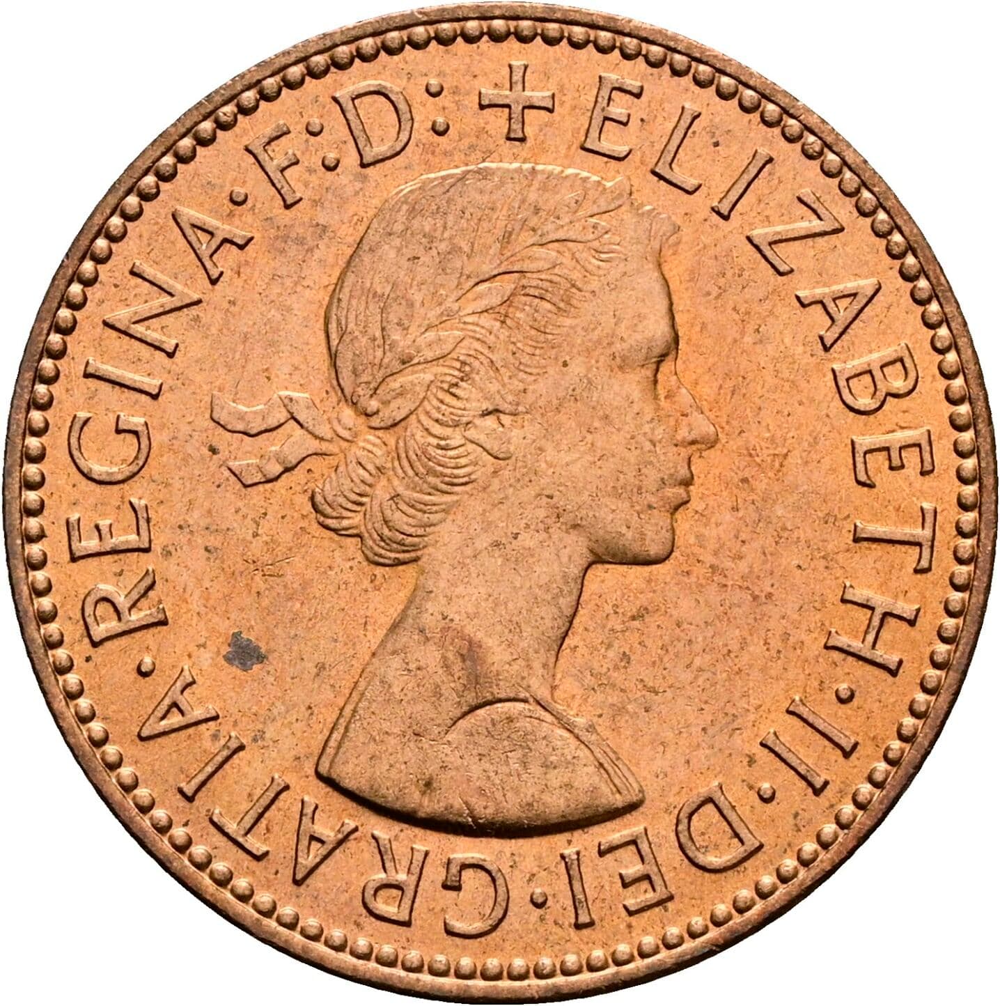 Half Penny Elisabeth II. 1952-2022 1959 – Vorderseite
