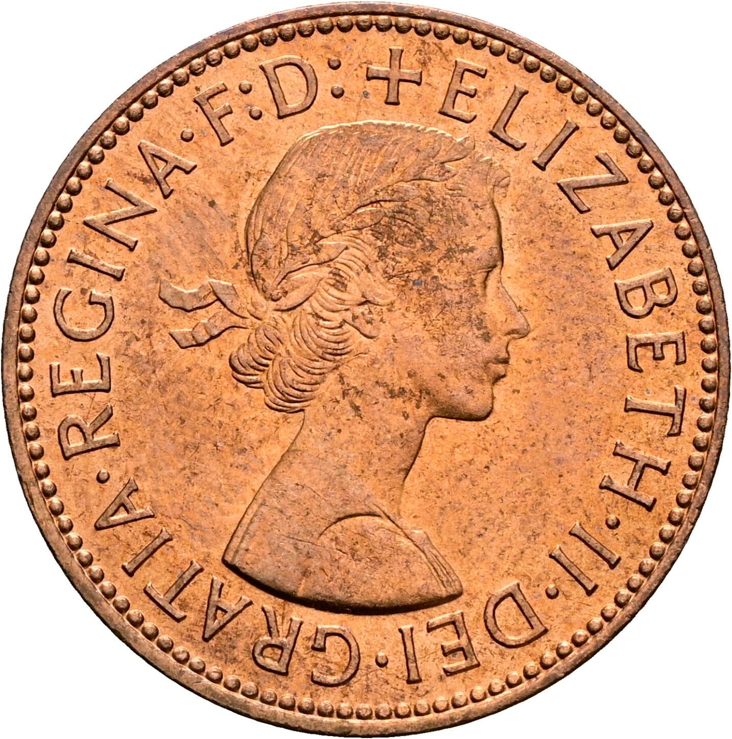 Half Penny Elisabeth II. 1952-2022 1959 – Vorderseite
