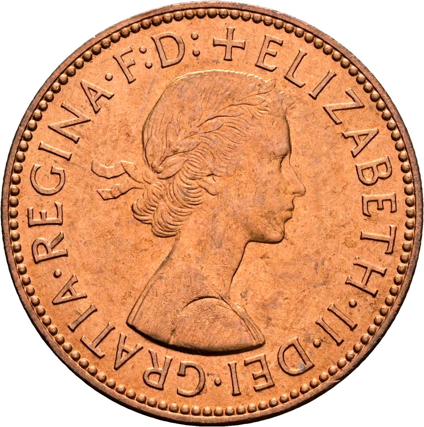 Half Penny Elisabeth II. 1952-2022 1959 – Vorderseite