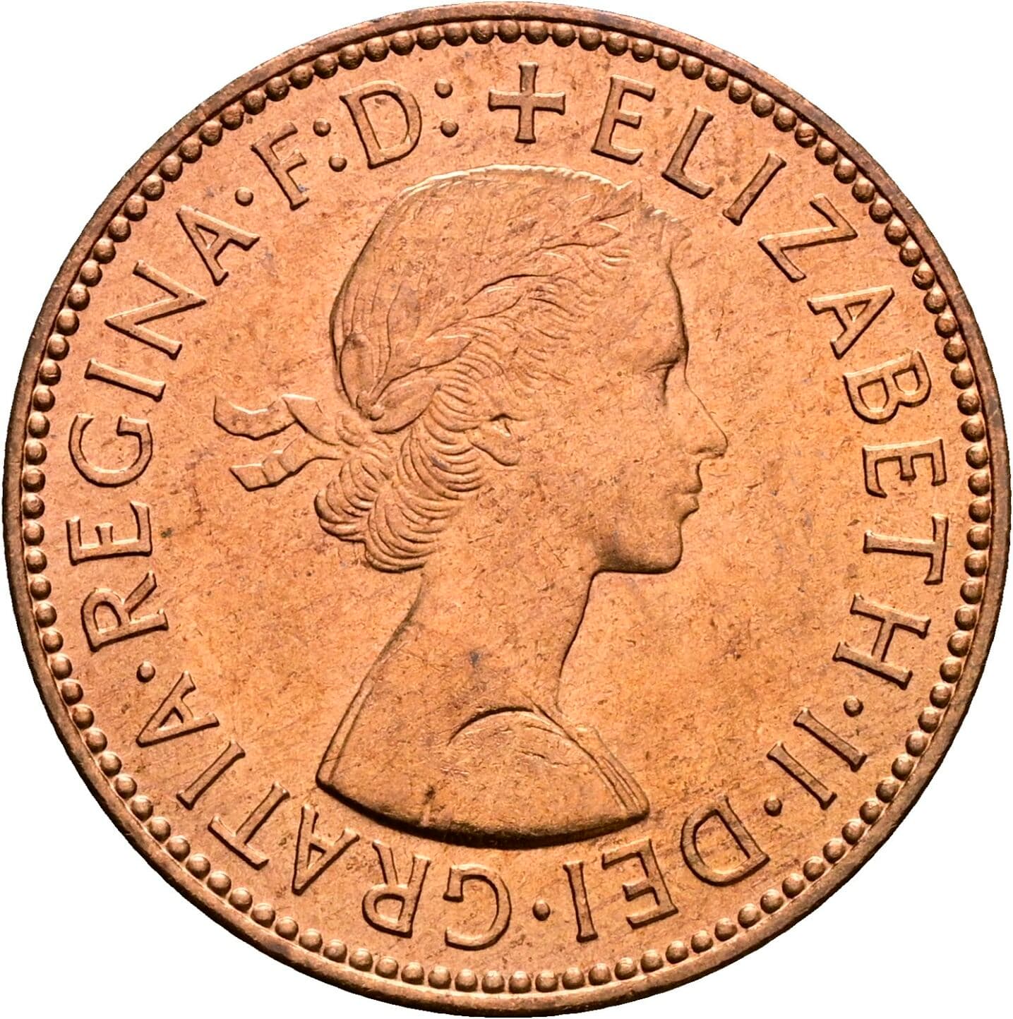 Half Penny Elisabeth II. 1952-2022 1959 – Vorderseite